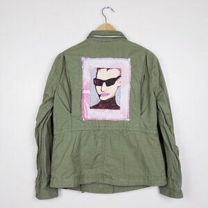 upcycled custom reworked utility jacket streetwear style patches